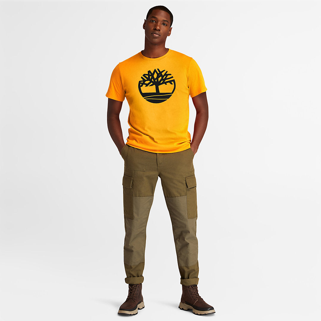Mens Timberland Kennebec River Tree Logo T-shirt for Men in Orange