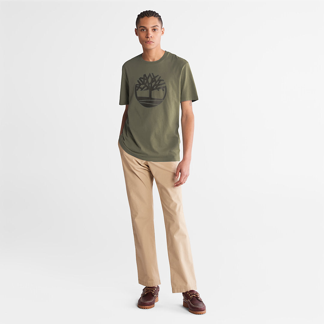 Mens Timberland Kennebec River Tree Logo T-shirt for Men in Dark Green