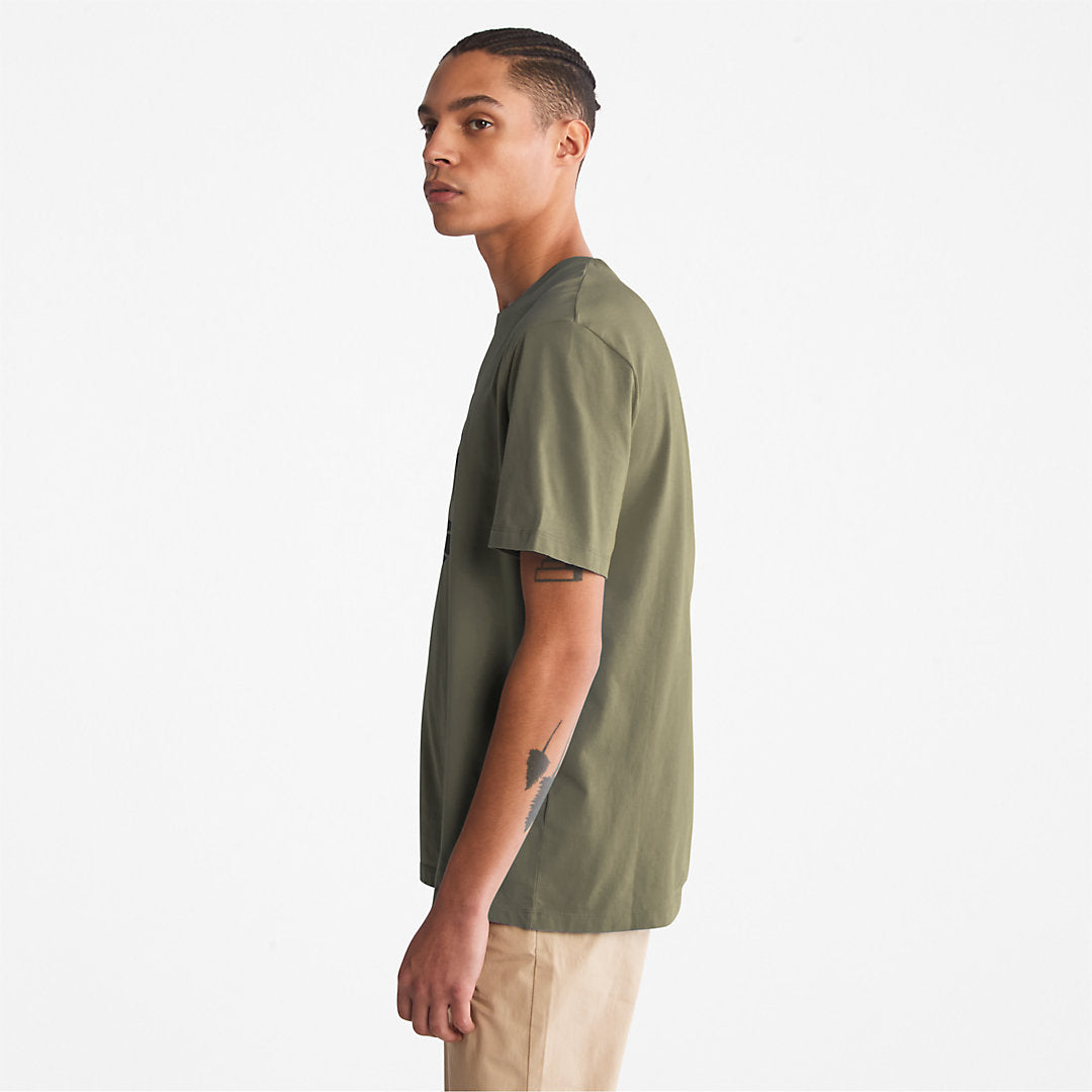 Mens Timberland Kennebec River Tree Logo T-shirt for Men in Dark Green