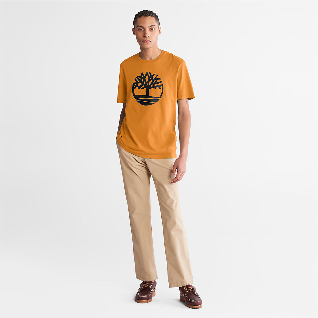 Mens Timberland Kennebec River Tree Logo T-shirt for Men in Yellow