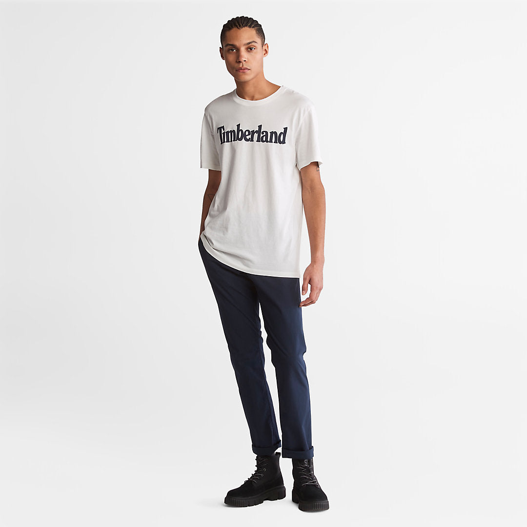 Mens Timberland Kennebec River Logo T-Shirt for Men in White