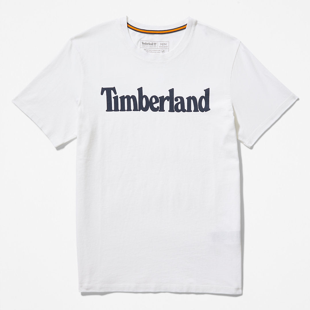 Mens Timberland Kennebec River Logo T-Shirt for Men in White