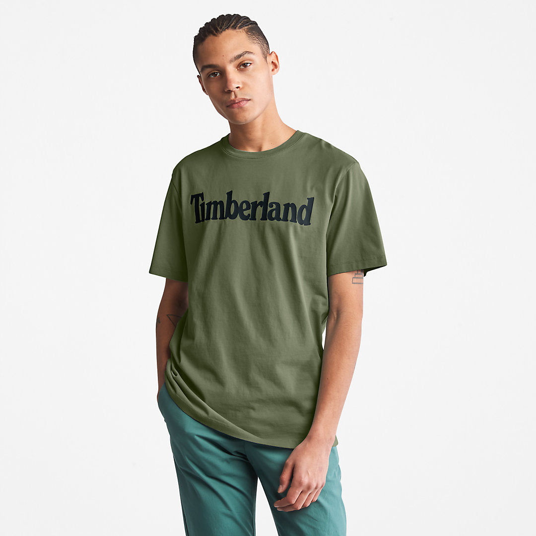 Mens Timberland Kennebec River Logo T-Shirt for Men in Dark Green