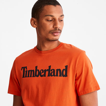 Mens Timberland Kennebec River Logo T-Shirt for Men in Orange