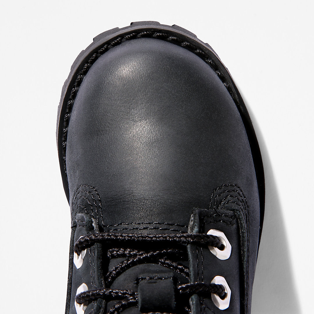 Kids Timberland Toddler Pokey Pine 6-Inch Side-Zip Boots in Monochrome Black