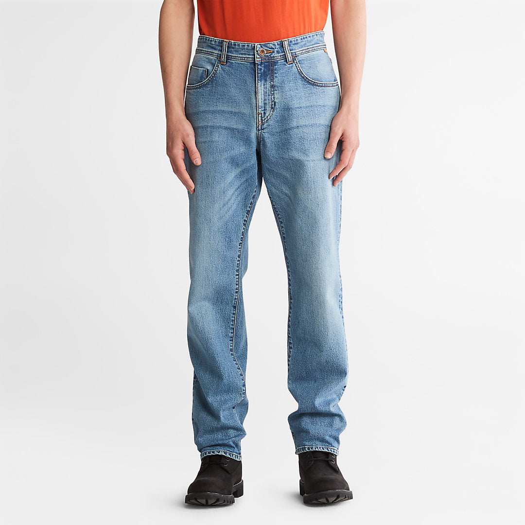 Mens Timberland Squam Lake Stretch Jeans in Light Blue
