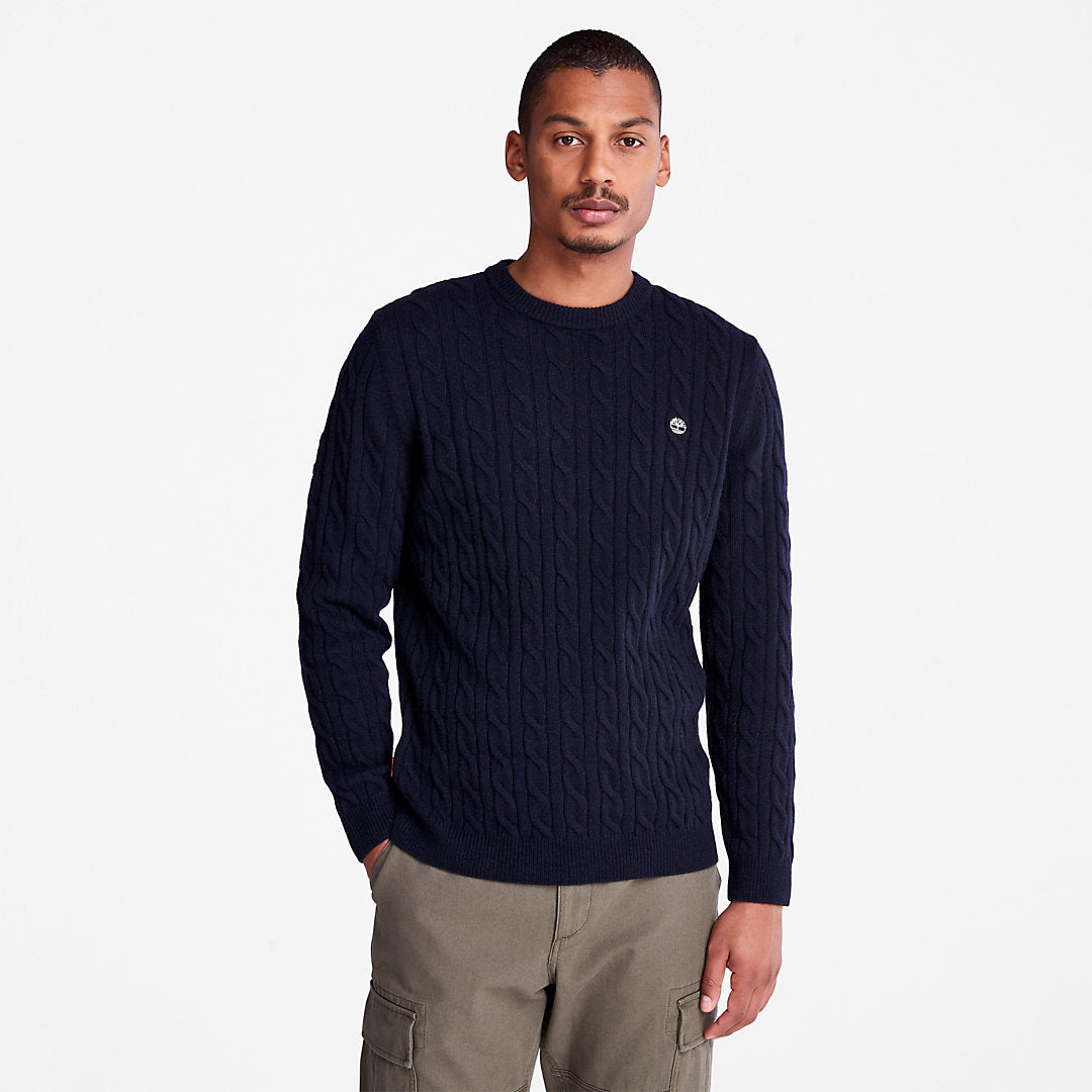 Mens Timberland Phillips Brook Cable-knit Sweater for Men in Navy