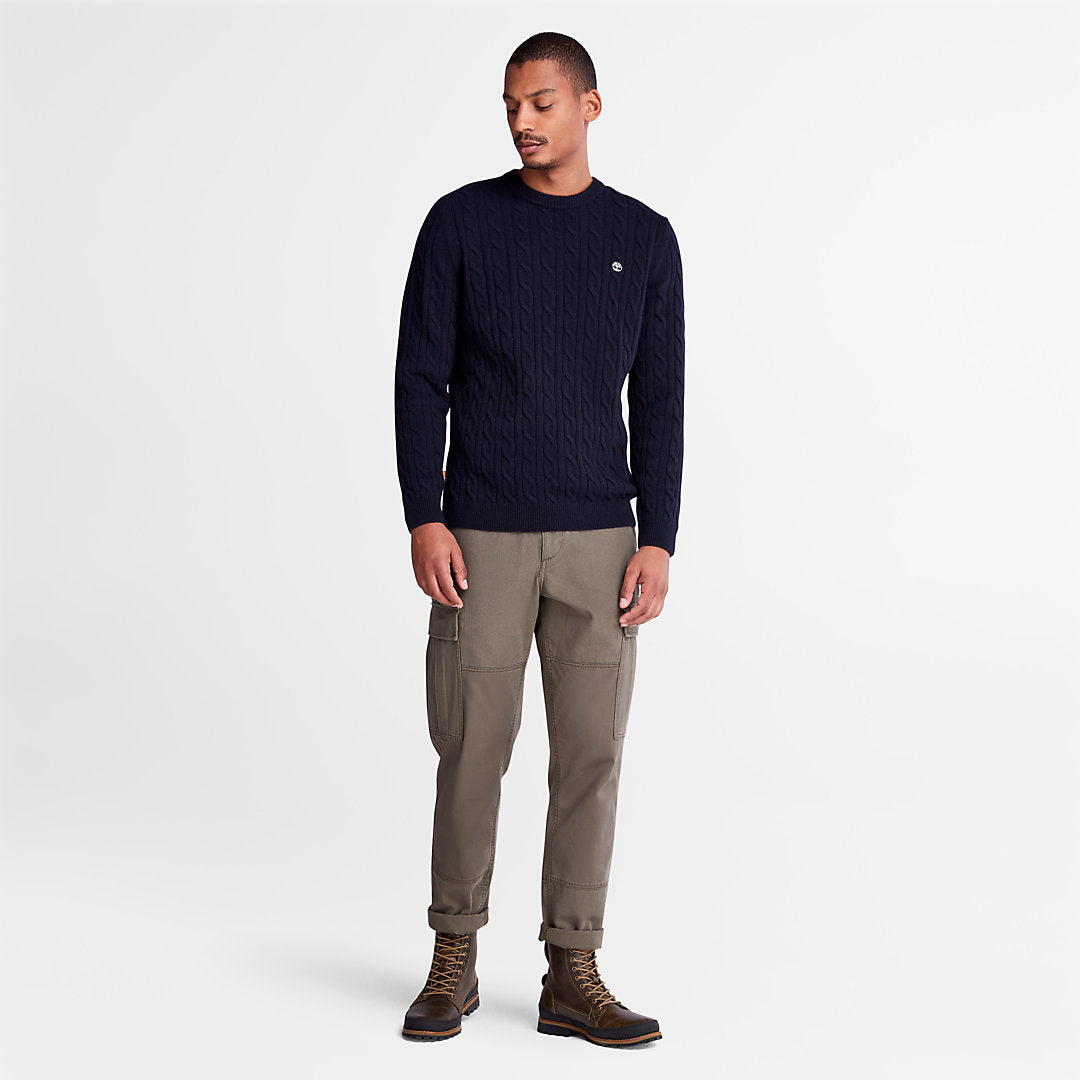 Mens Timberland Phillips Brook Cable-knit Sweater for Men in Navy