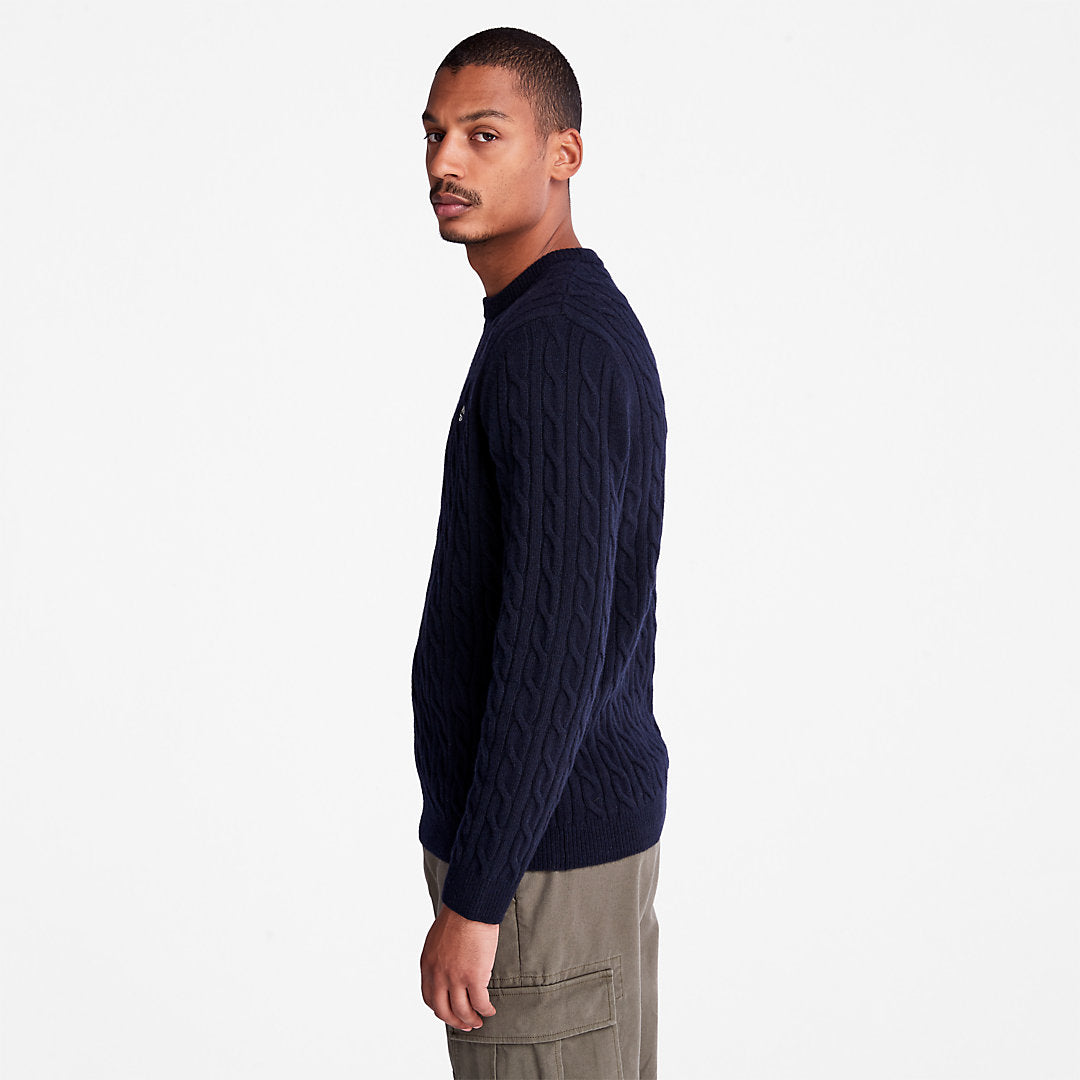 Mens Timberland Phillips Brook Cable-knit Sweater for Men in Navy