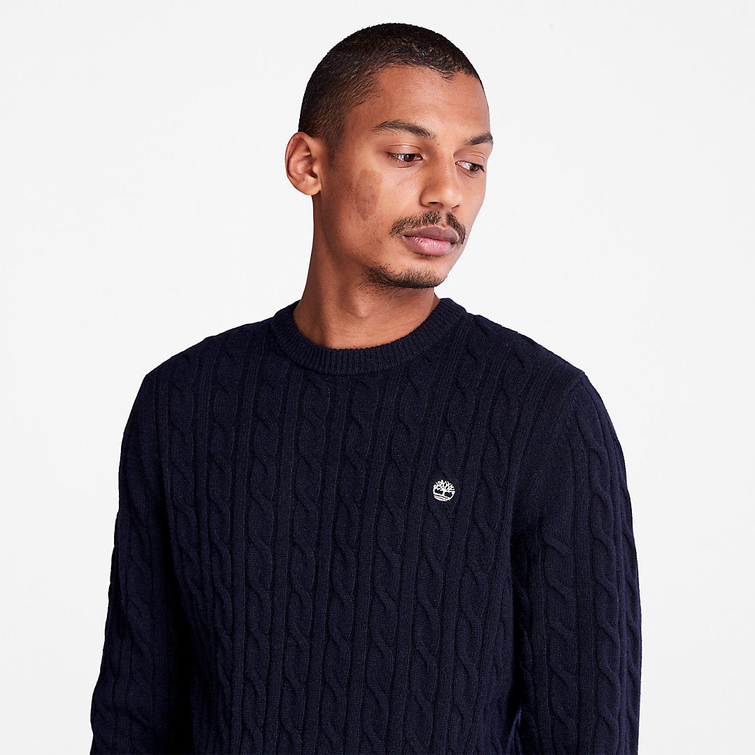Mens Timberland Phillips Brook Cable-knit Sweater for Men in Navy