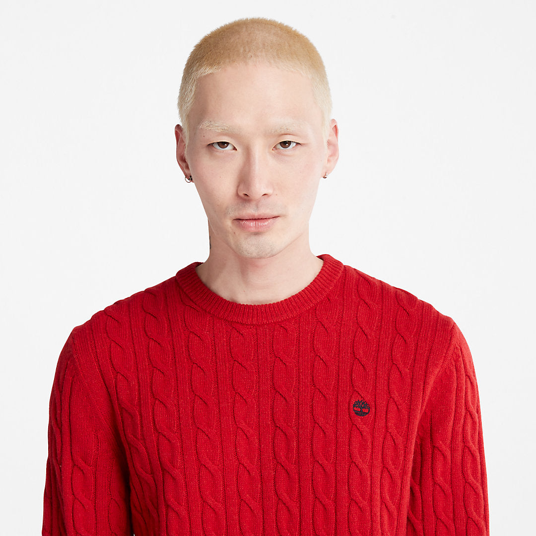 Mens Timberland Phillips Brook Cable-knit Sweater for Men in Red