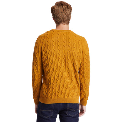Mens Timberland Phillips Brook Cable Sweater for Men in Yellow