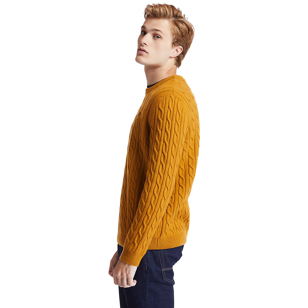 Mens Timberland Phillips Brook Cable Sweater for Men in Yellow