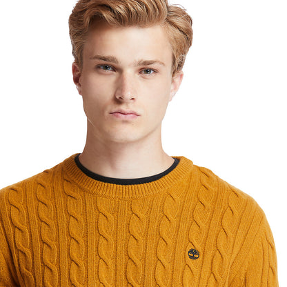 Mens Timberland Phillips Brook Cable Sweater for Men in Yellow
