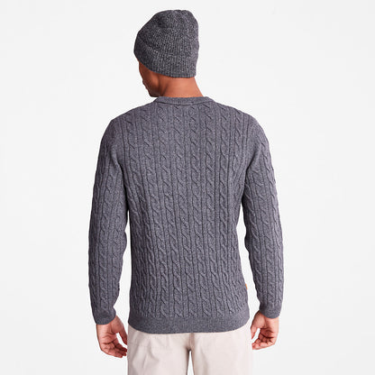 Mens Timberland Phillips Brook Cable-knit Sweater for Men in Grey