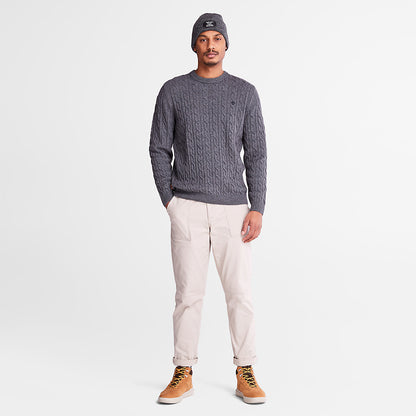 Mens Timberland Phillips Brook Cable-knit Sweater for Men in Grey