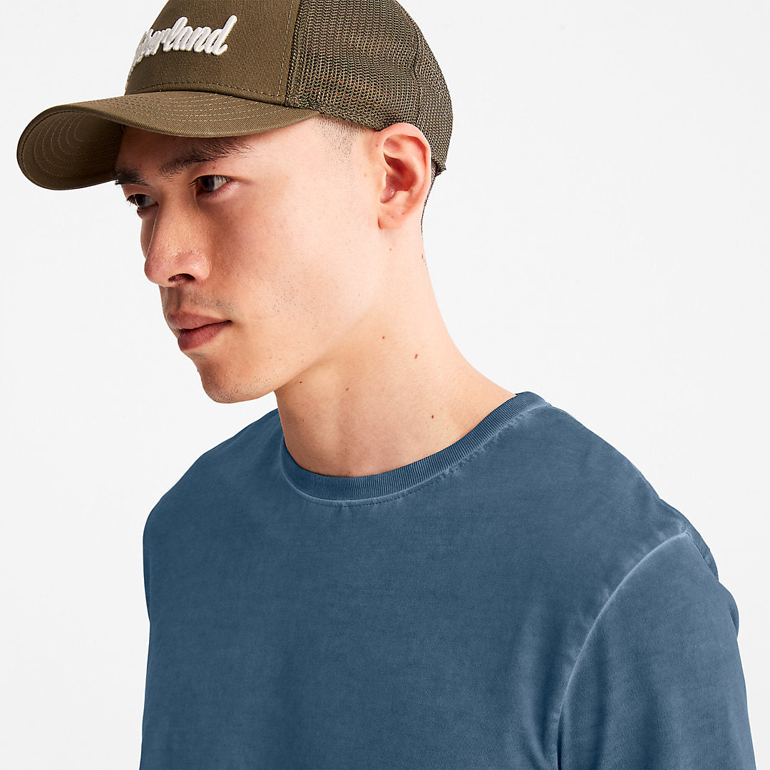 Mens Timberland Lamprey River Garment-Dyed T-Shirt for Men in Navy