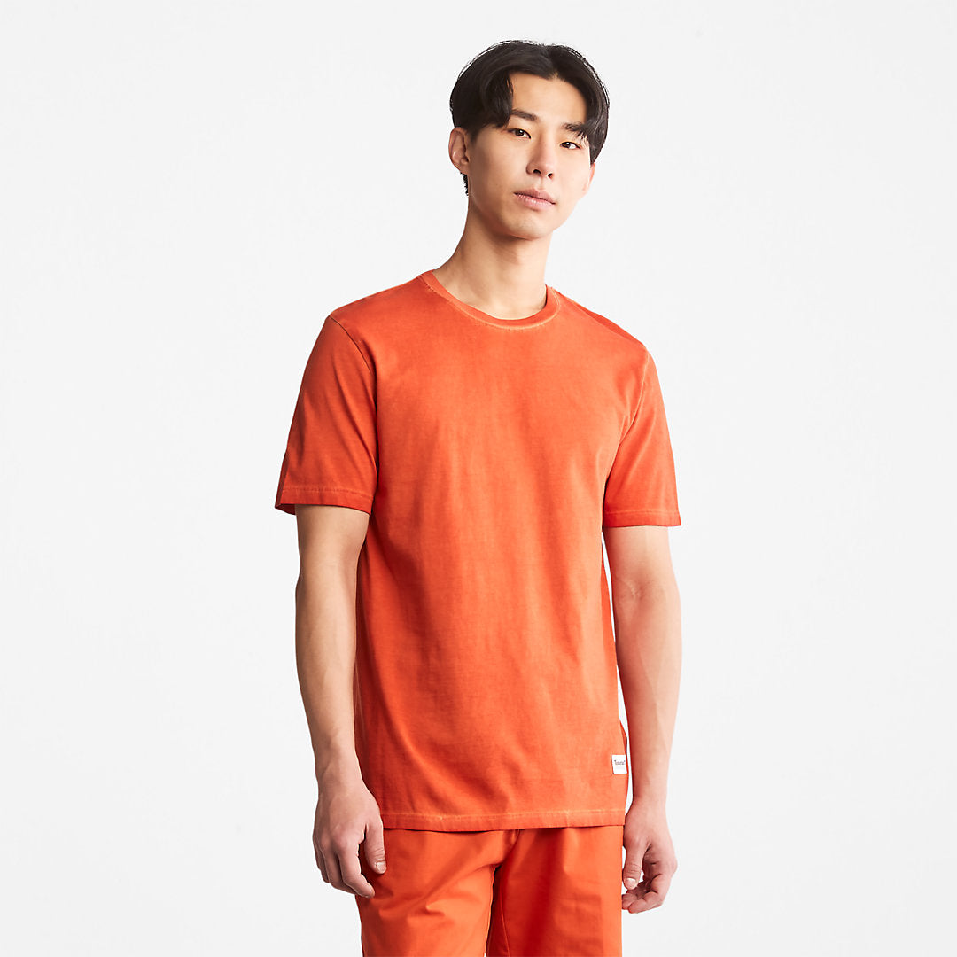 Mens Timberland Lamprey River Garment-Dyed T-Shirt for Men in Orange
