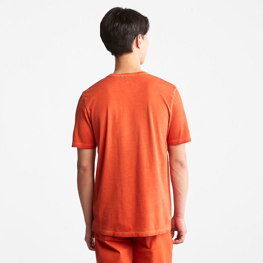 Mens Timberland Lamprey River Garment-Dyed T-Shirt for Men in Orange