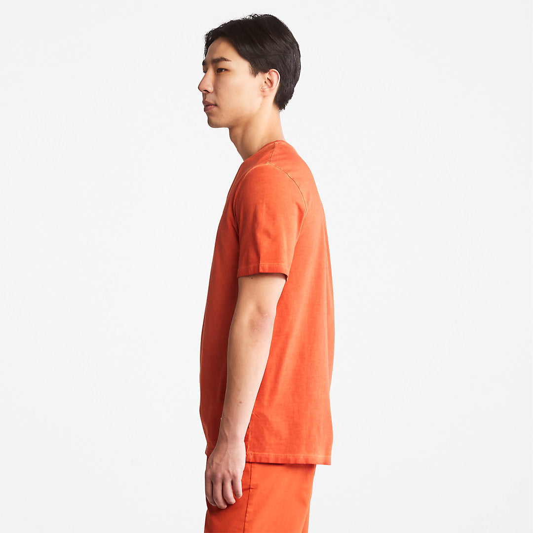 Mens Timberland Lamprey River Garment-Dyed T-Shirt for Men in Orange