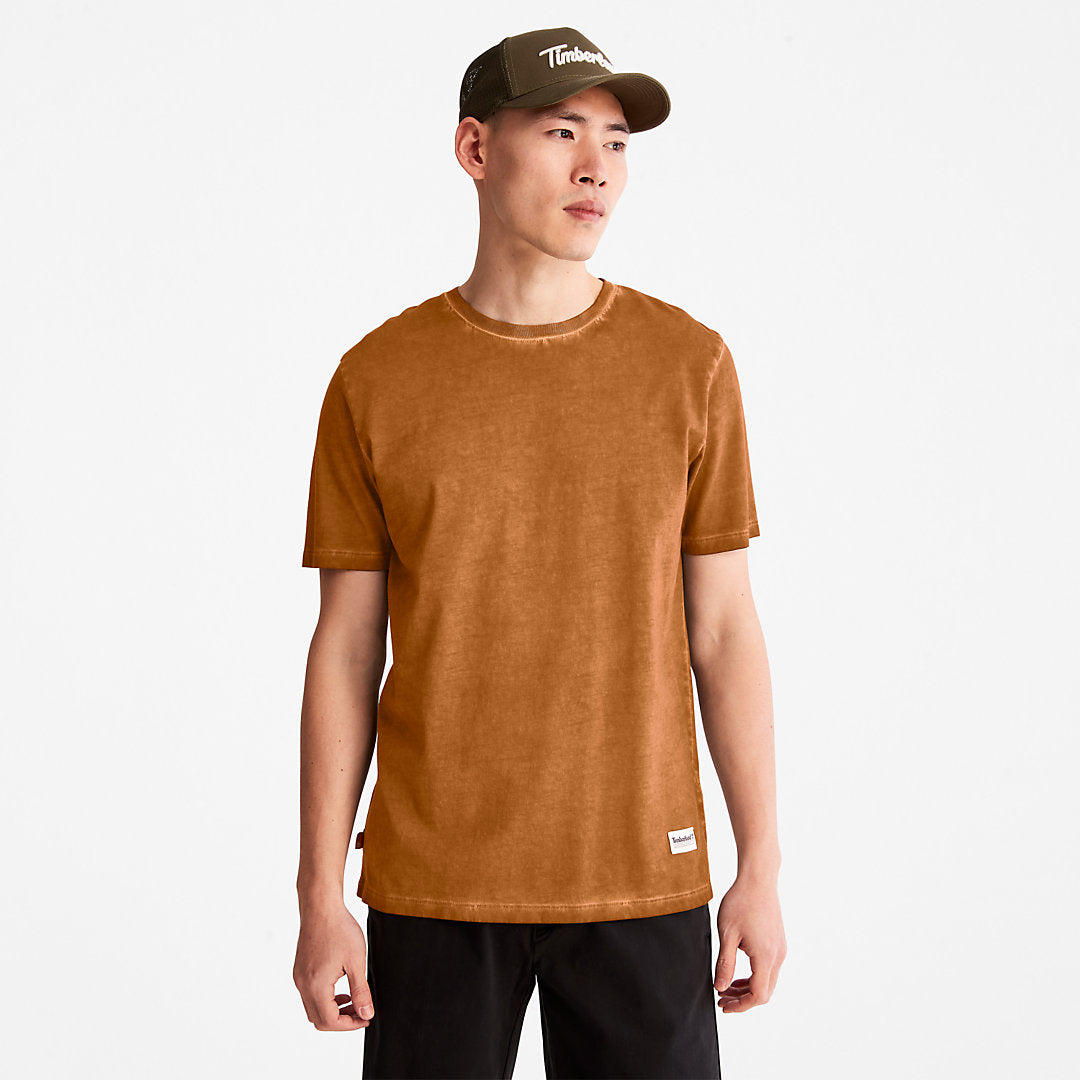 Mens Timberland Lamprey River Garment-Dyed T-Shirt for Men in Brown