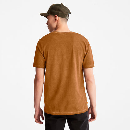 Mens Timberland Lamprey River Garment-Dyed T-Shirt for Men in Brown
