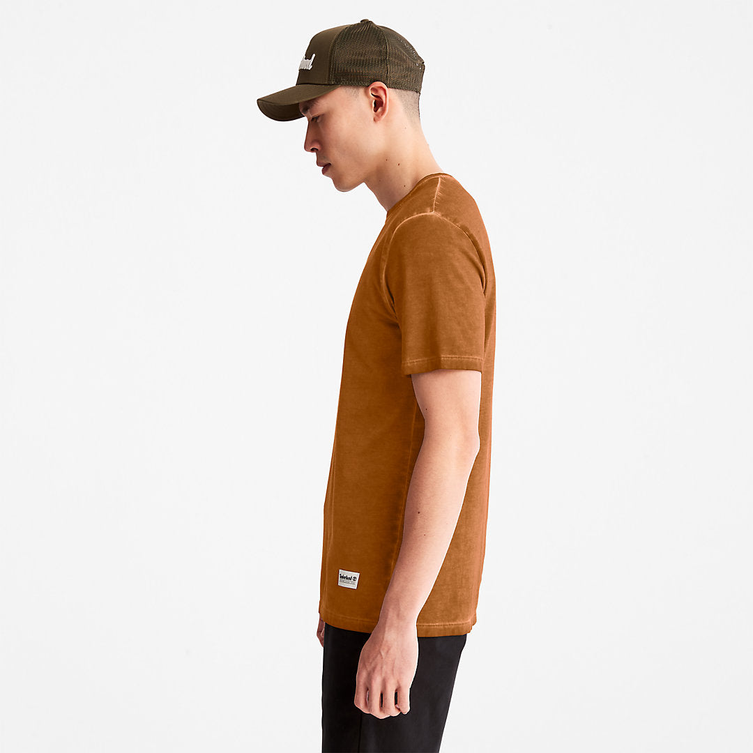 Mens Timberland Lamprey River Garment-Dyed T-Shirt for Men in Brown