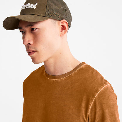 Mens Timberland Lamprey River Garment-Dyed T-Shirt for Men in Brown