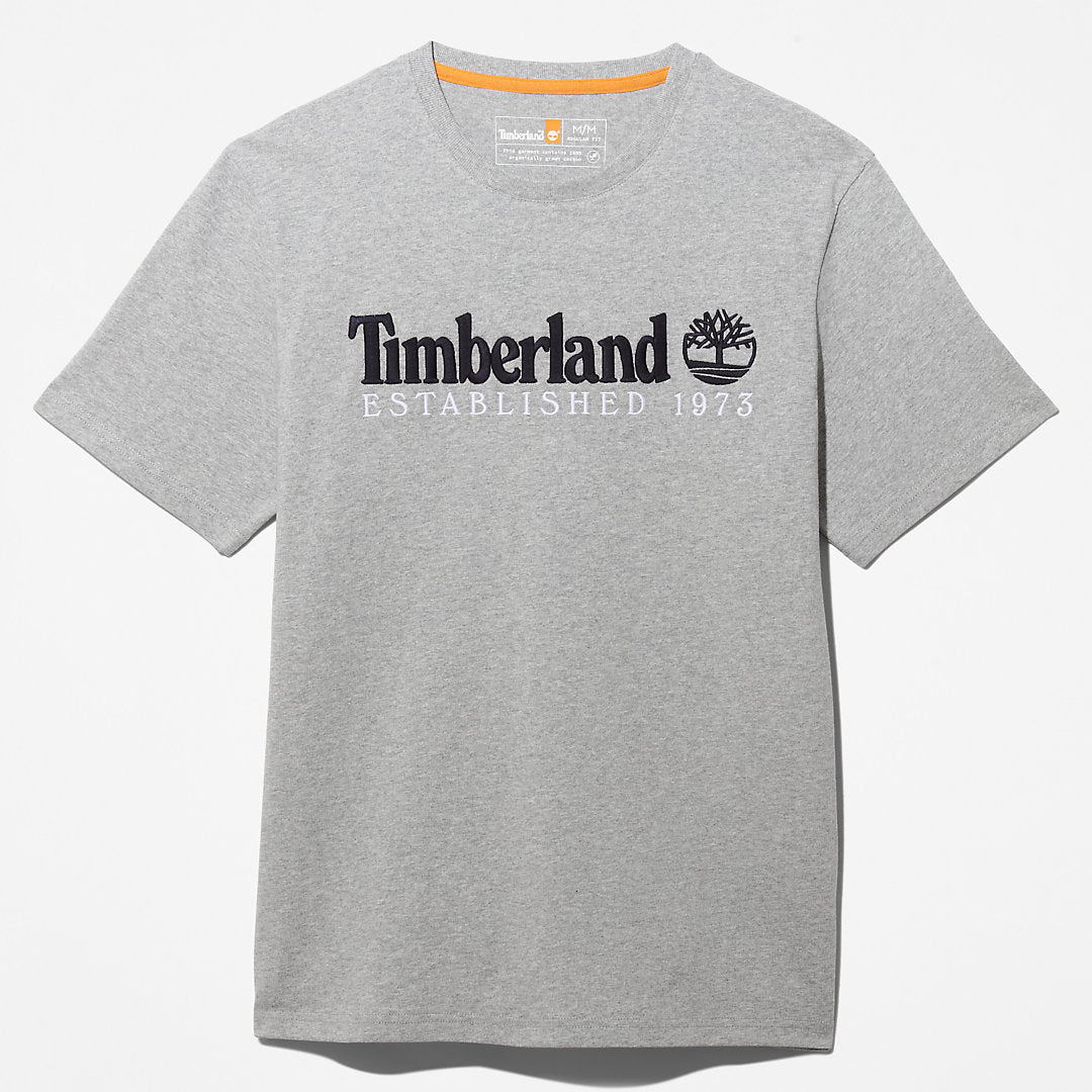 Mens Timberland Outdoor Heritage Linear-Logo T-Shirt for Men in Grey