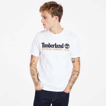 Mens Timberland Outdoor Heritage Linear-Logo T-Shirt for Men in White
