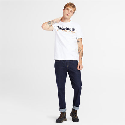 Mens Timberland Outdoor Heritage Linear-Logo T-Shirt for Men in White