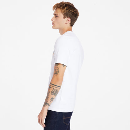 Mens Timberland Outdoor Heritage Linear-Logo T-Shirt for Men in White