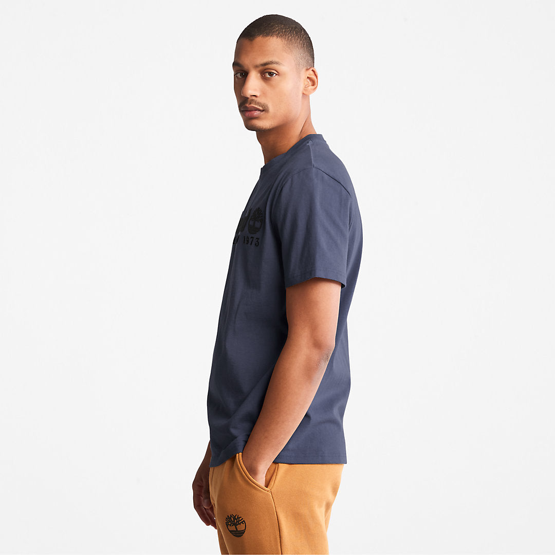 Mens Timberland Outdoor Heritage Logo T-Shirt for Men in Navy