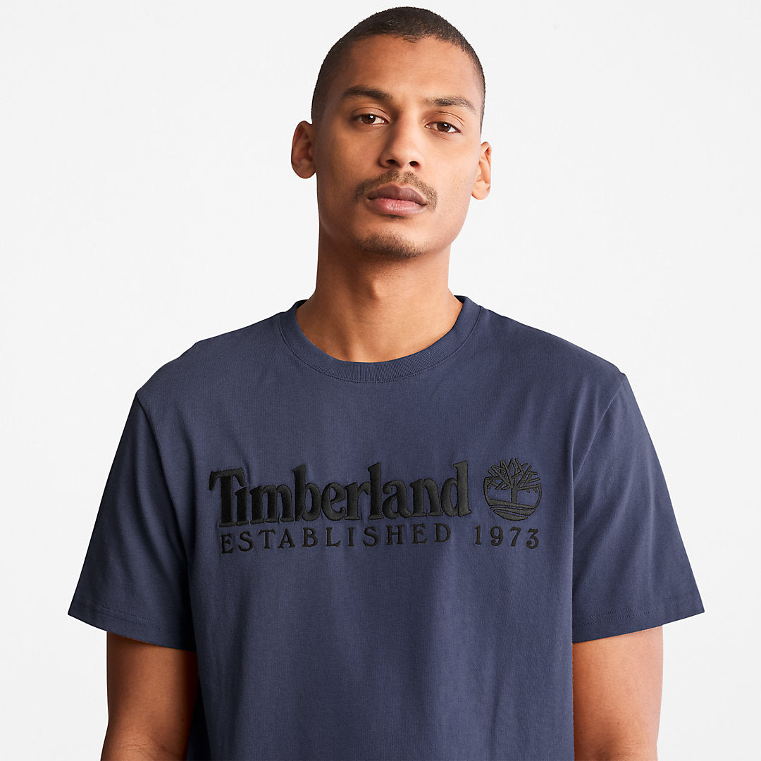 Mens Timberland Outdoor Heritage Logo T-Shirt for Men in Navy