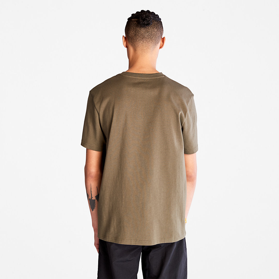 Mens Timberland Outdoor Heritage Linear-Logo T-Shirt for Men in Dark Green