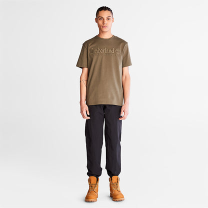 Mens Timberland Outdoor Heritage Linear-Logo T-Shirt for Men in Dark Green