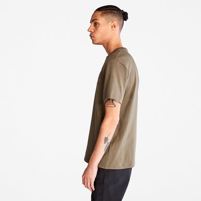 Mens Timberland Outdoor Heritage Linear-Logo T-Shirt for Men in Dark Green