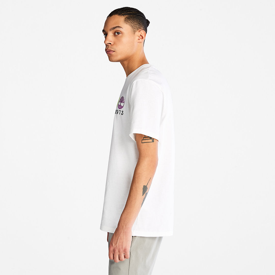 Mens Timberland Outdoor Heritage Linear-Logo T-Shirt for Men in White