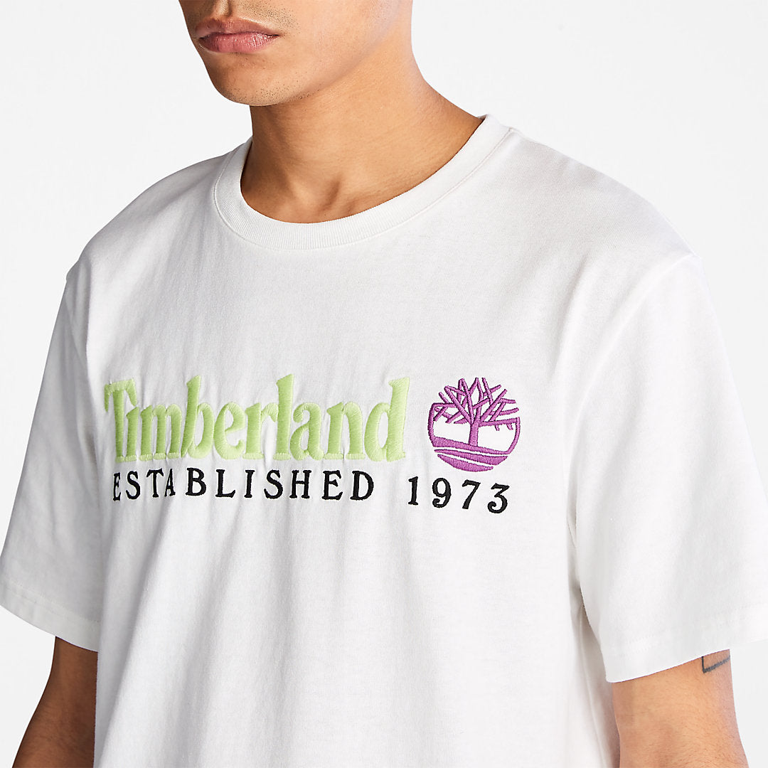 Mens Timberland Outdoor Heritage Linear-Logo T-Shirt for Men in White