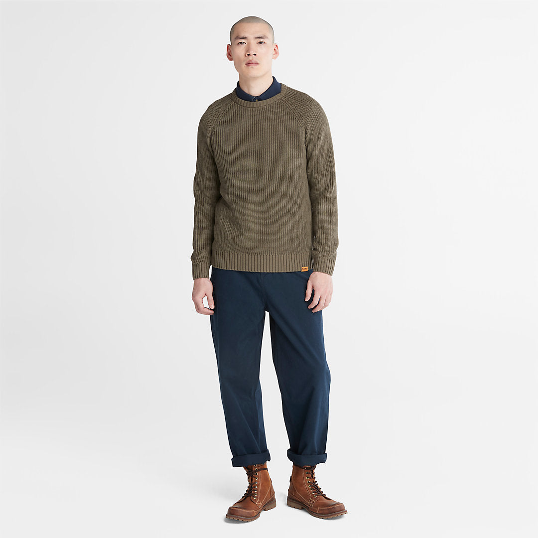 Mens Timberland Beards Brook Crew-Neck Sweater for Men in Dark Green