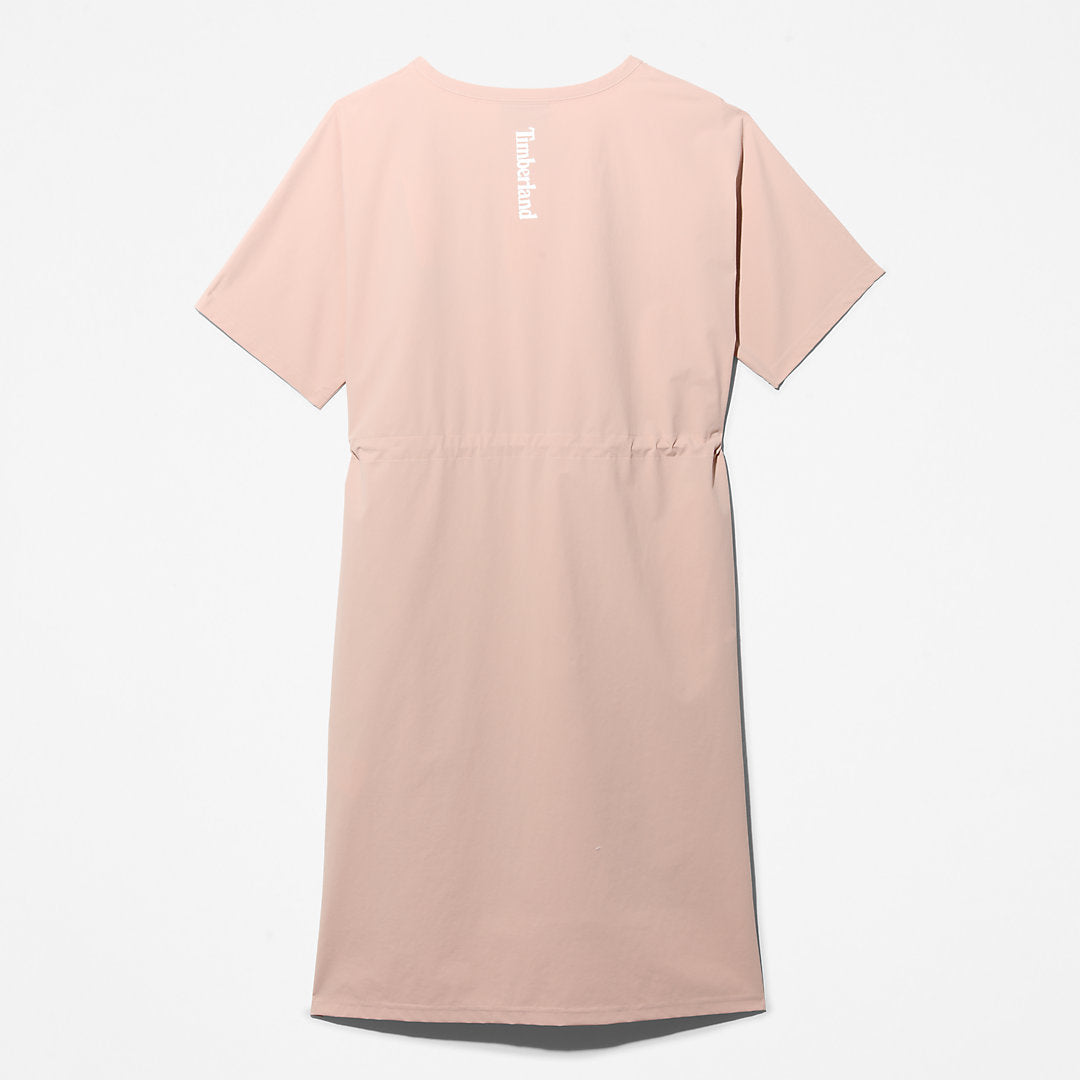 Womens Timberland Drawstring T-Shirt Dress for Women in Light Pink