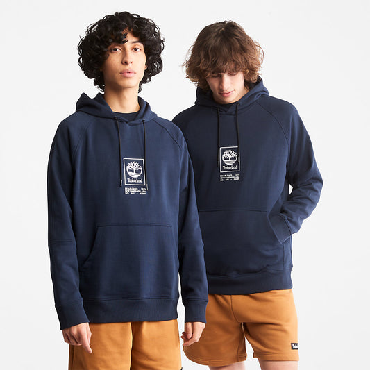 Mens Timberland Heavyweight Logo Hoodie for All Gender in Navy