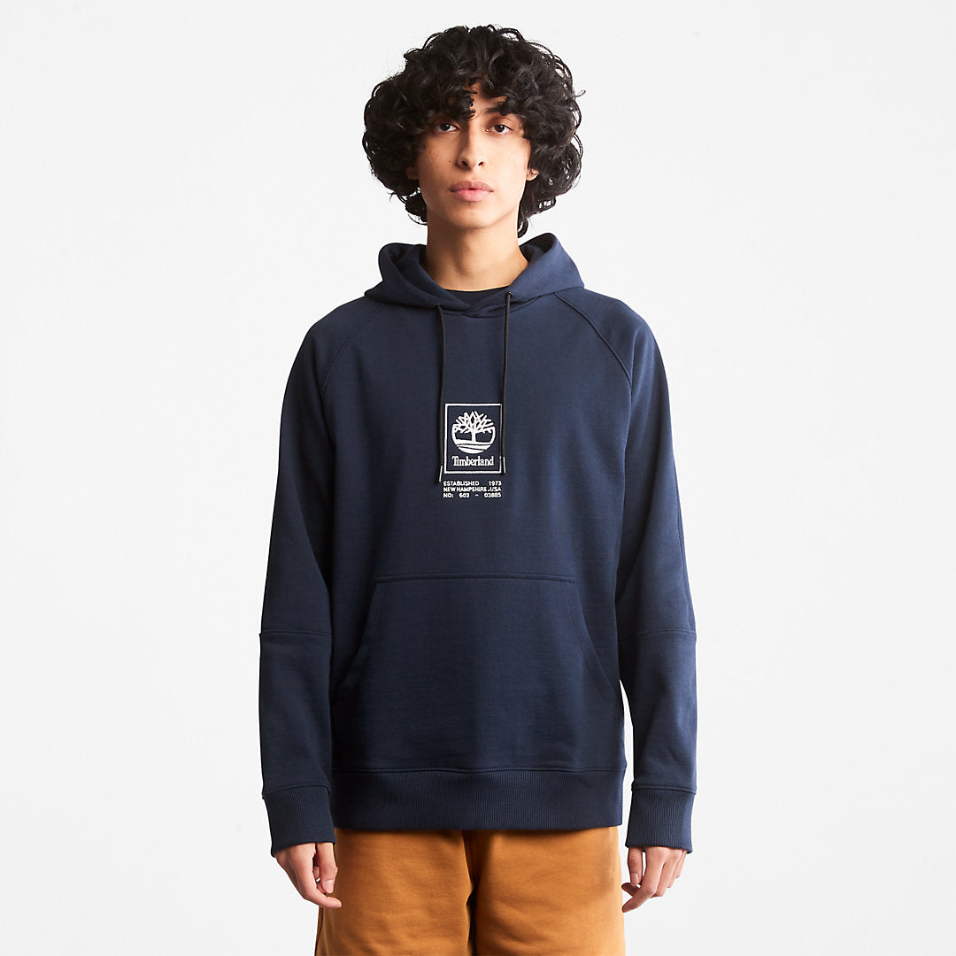 Mens Timberland Heavyweight Logo Hoodie for All Gender in Navy