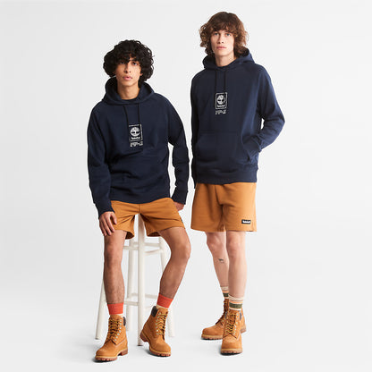 Mens Timberland Heavyweight Logo Hoodie for All Gender in Navy