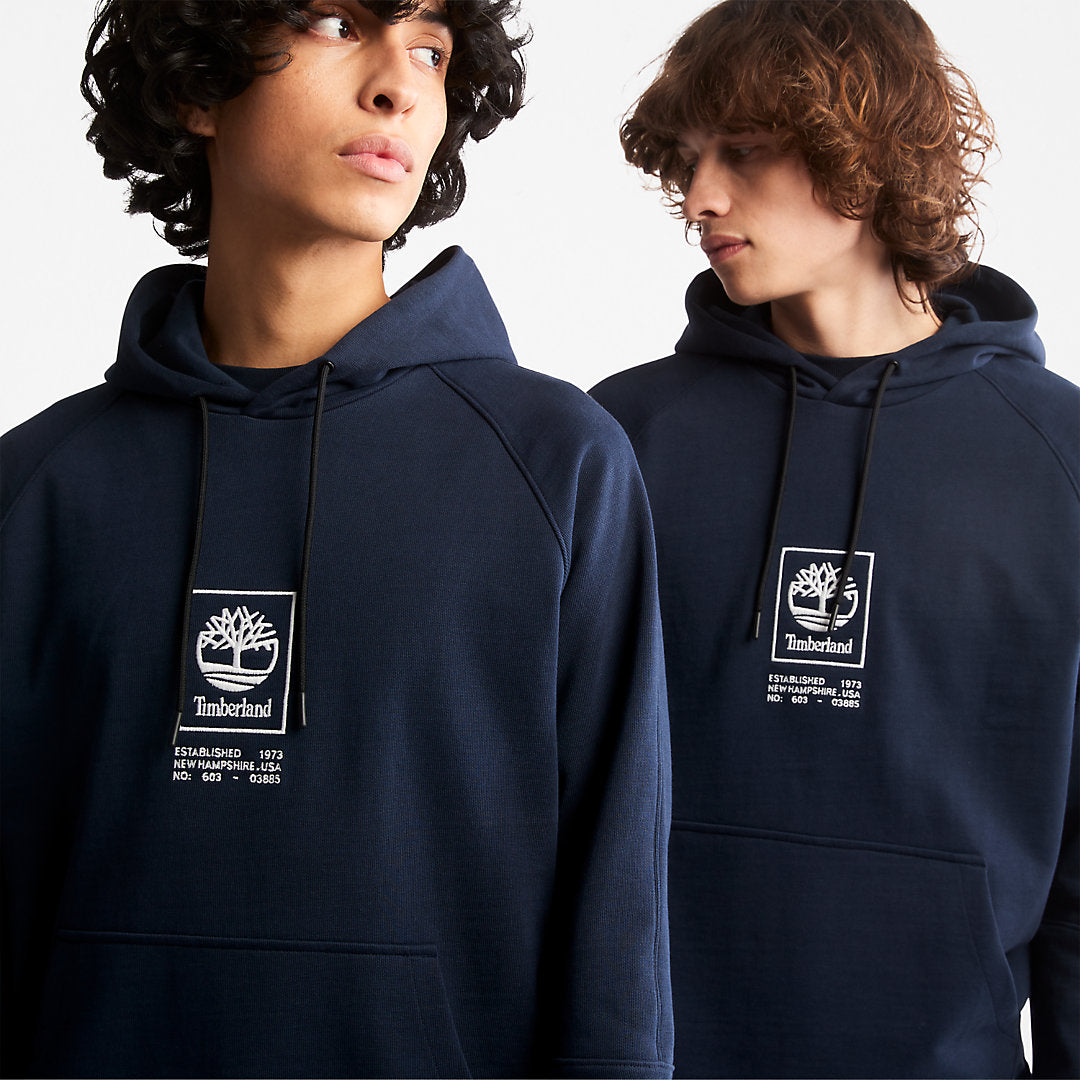 Mens Timberland Heavyweight Logo Hoodie for All Gender in Navy