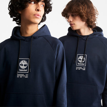 Mens Timberland Heavyweight Logo Hoodie for All Gender in Navy