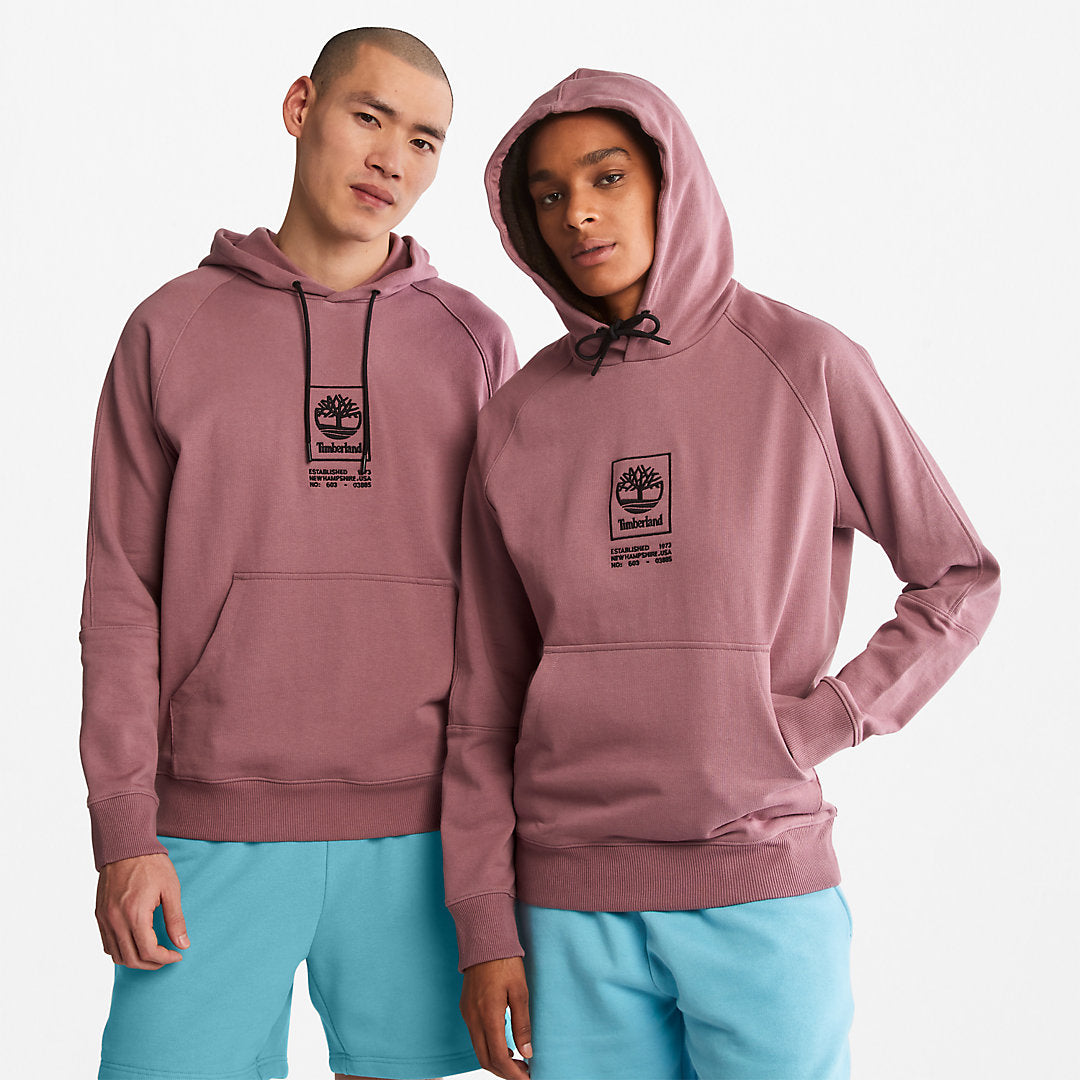 Mens Timberland Heavyweight Logo Hoodie for All Gender in Pink