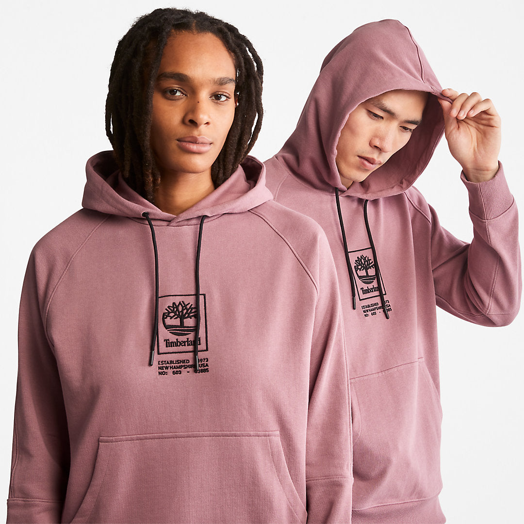 Mens Timberland Heavyweight Logo Hoodie for All Gender in Pink