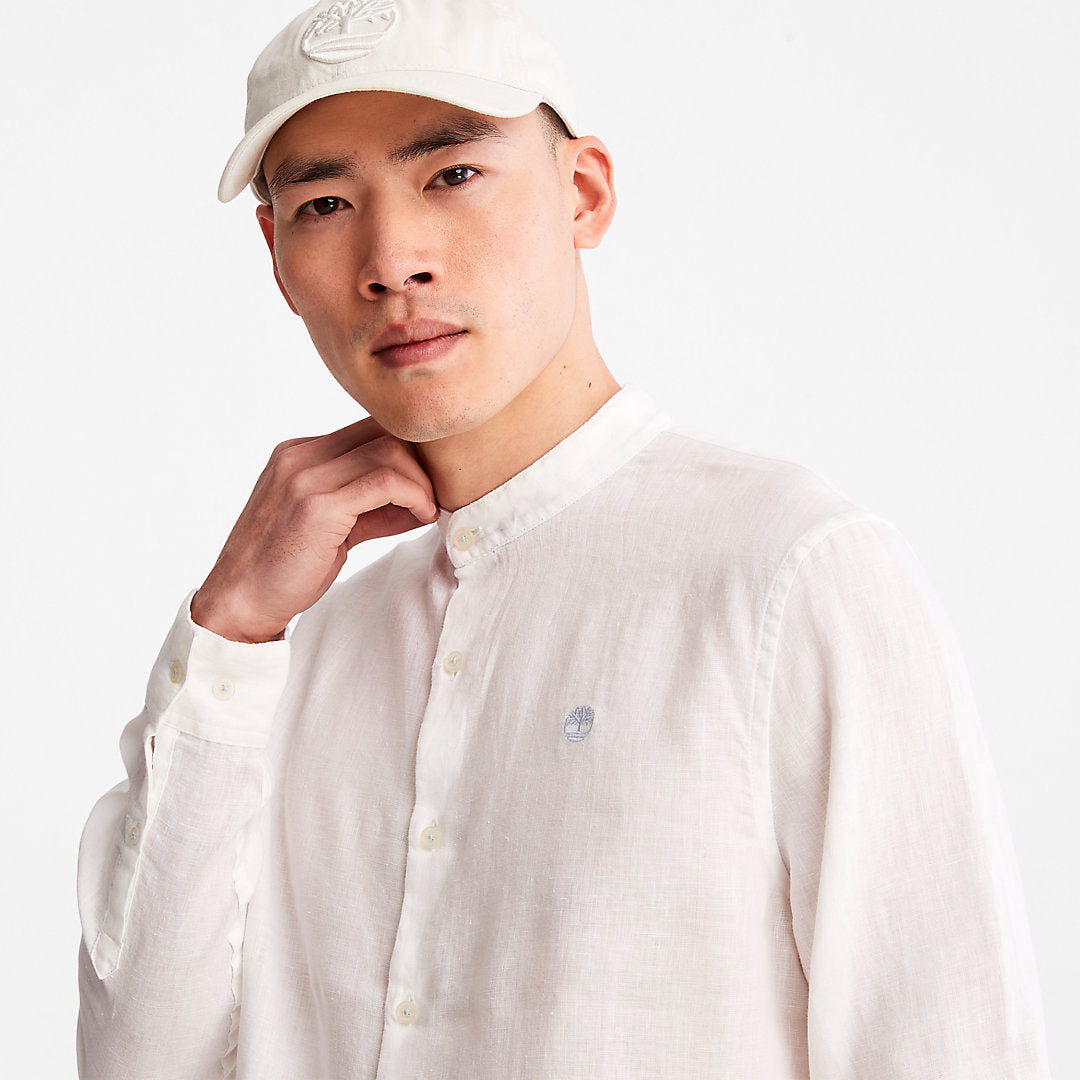 Mens Timberland Mill River Linen Shirt for Men in White