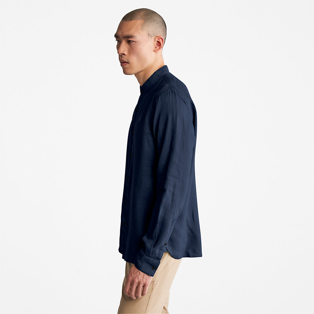 Mens Timberland Mill River Linen Shirt for Men in Navy